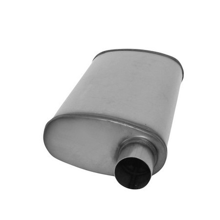 AP EXHAUST MUFFLER - XLERATOR STAINLESS STEEL, OVAL-O/C, 24IN OAL, 2.50IN XS1256